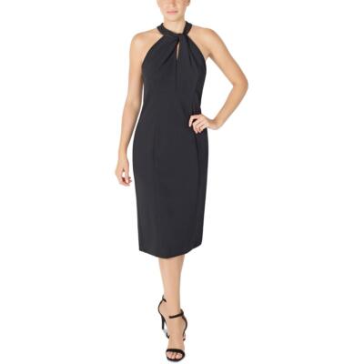 Julia Jordan Womens Black Halter Midi Cocktail Sheath Dress 9 BHFO 9287