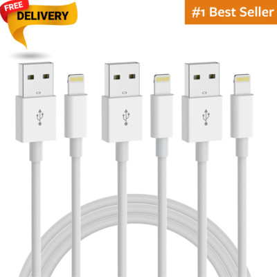 Iphone Charger 3Pack 6Ft [Apple Mfi Certified] Long Lightning Cable Data Sync T