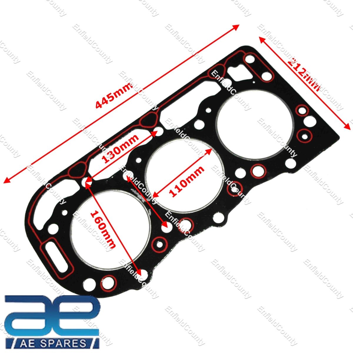 Head Top 3 Cylinder Tractor Engine Gasket For Ford 3600 3610 Tractor  
