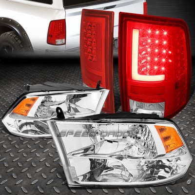 ХРОМИРОВАННАЯ ЧЕТЫРЕХУГОЛЬНАЯ БОКОВАЯ ФАРА ЯНТАРНОГО ЦВЕТА + КРАСНЫЙ ЗАДНИЙ ФОНАРЬ С 3D-ПОЛОСОЙ В ВИДЕ БУКВЫ L ДЛЯ ОПЕРАТИВНОЙ ПАМЯТИ 10-17