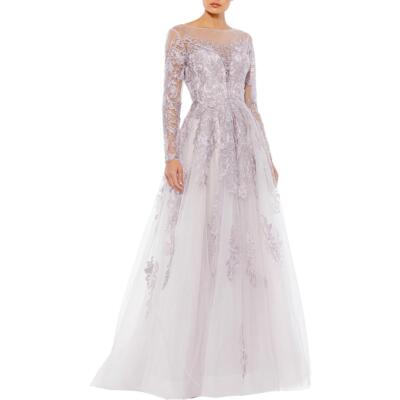 

Женское вечернее платье макси с вышивкой Mac Duggal BHFO 5026, Lilac