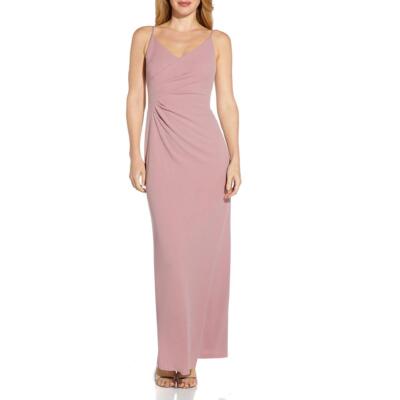 

Фиолетовое плиссированное макси вечернее платье Adrianna Papell Womens  BHFO 5814, Dusty rose