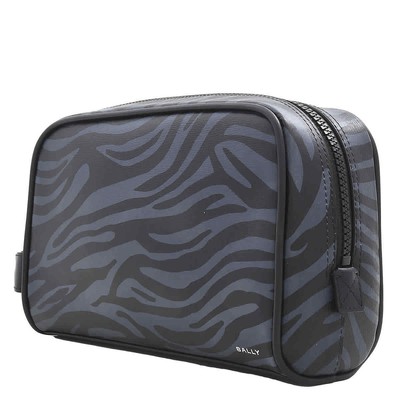 Pre-owned Bally Valery Zebra Printed Washbag Mln00o Vt436 I528p In Multi