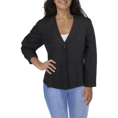 

Женский черный вязаный пиджак Le Suit с двумя пуговицами плюс  BHFO 9103