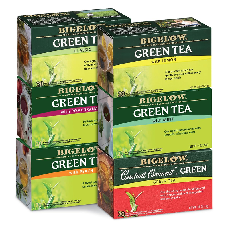 Variety Pack, Classic Green Tea, Lemon, Pomegranate, Mint, P