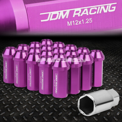 КОМПЛЕКТ ГАЕК JDM CLOSE-END ИЗ АЛЮМИНИЯ ФИОЛЕТОВОГО ЦВЕТА С 20 НАКОНЕЧНИКАМИ + АДАПТЕР M12X1.25 ДИАМЕТРОМ 25 ММ / ВЫСОТОЙ 50 ММ