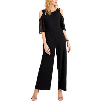 Женский черный комбинезон с открытыми плечами Connected Apparel Petites 4P BHFO 8756