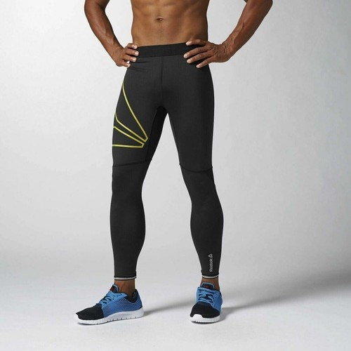 

[B85431] Новые мужские тайтсы для бега REEBOK OSR One Series - черный, Многоцветный