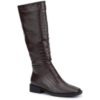 Женские сапоги до колена из искусственной крокодиловой кожи Olivia Miller BHFO 0910