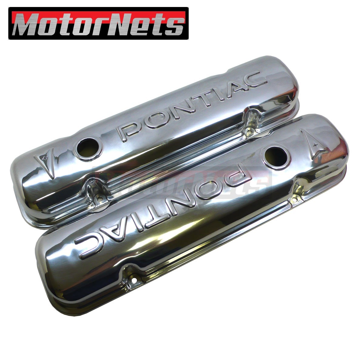 195581 Pontiac Logo Polished Aluminum Valve Cover Stock 287 325 326