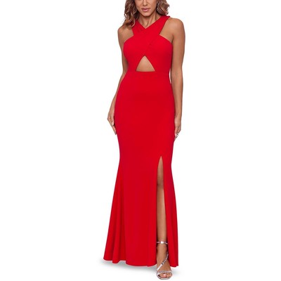 Элегантное вечернее платье Xscape Womens Red Cut-Out Party 12 BHFO 3193