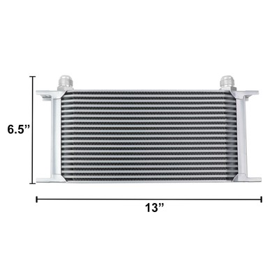 19 Row AN10 Engine Transmission Oil Cooler w/ Filter Relocation Kit Universal