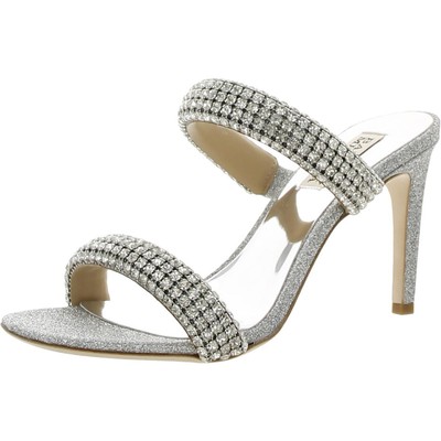 

Женские туфли на каблуке Badgley Mischka Sade с серебряными блестками 7, средний (B,M) BHFO 5571, Silver textile