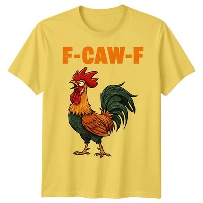 F-CAW-F Sarcastic Chicken Meme Tee Funny Gothic Halloween T-Shirt Adulti... -a