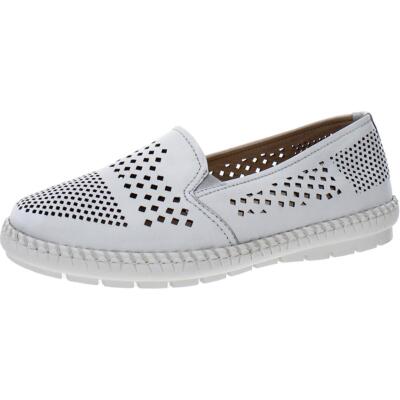 Женские лоферы на плоской подошве из королевской белой кожи Trotters 10 Medium (B, M) BHFO 8502