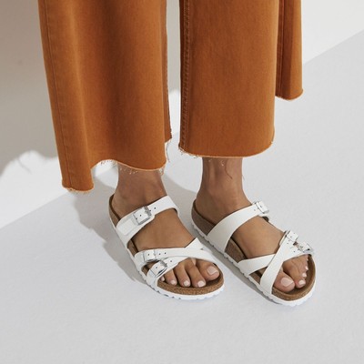 Pre-owned Birkenstock Women's Franca White Leather (regular Width) - 1024395, Multi