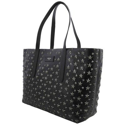Pre-owned Jimmy Choo Pimlico/s Star-embossed Tote Bag Pimlico/s Lcu Black/gunmetal In Multi