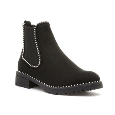 womens black studded chelsea boots