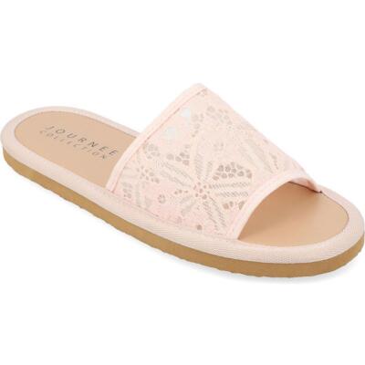 Journee Collection Womens Pink Slide Sandals Shoes 11 Medium (B,M) BHFO 9807