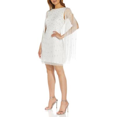 

Adrianna Papell Женское мини-платье-футляр с украшением BHFO 4410, Ivory/silver