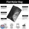 Chamigon 100 Pack Matte Black Mylar Flat Bags - 6.3x9.4 Inches Resealable Smell Proof Foil Zipper Food Pouches - Sealable Flat Packaging Sample Pouch Bag