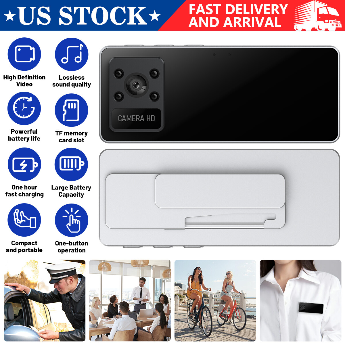 2024 1080P WIFI hotspot Camcorder Mini Body Camera DVR HD Police Body Worn Cam`