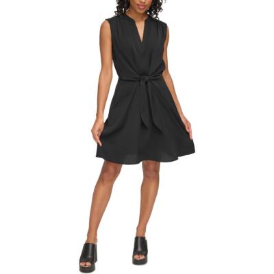 Женское черное платье-футляр с завязками сбоку от DKNY 14 BHFO 8529