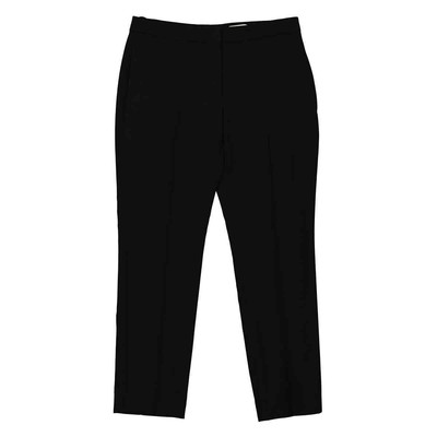 Pre-owned Alexander Mcqueen Black Wool And Silk Blend Crop Trousers