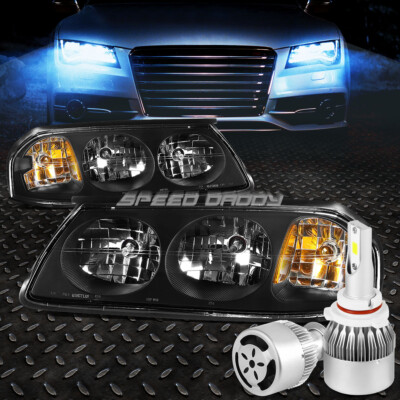 ЧЕРНАЯ ФАРА В КОРПУСЕ + ЯНТАРНЫЙ УГОЛОК + БЕЛЫЙ СВЕТОДИОД 9006 HID с ВЕНТИЛЯТОРОМ ДЛЯ 00-05 IMPALA