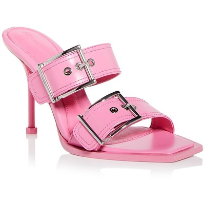 Женские розовые кожаные туфли Alexander McQueen на каблуке шириной 40 см (C, D, W) BHFO 7043