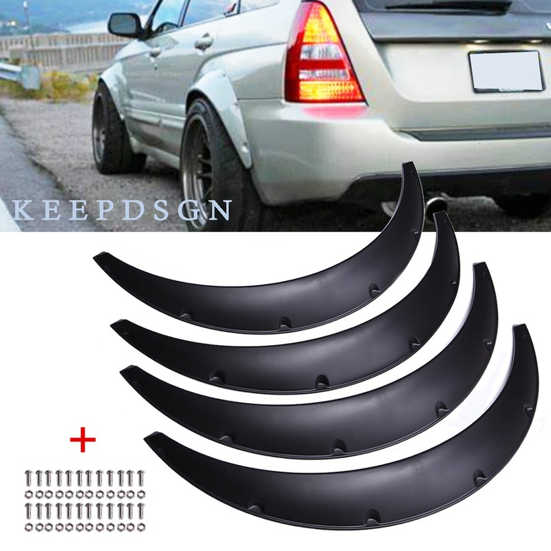 Wide Body Fender Flare Kit For Subaru Forester SG - 3.5" Wide, 4pc Set, Black ABS