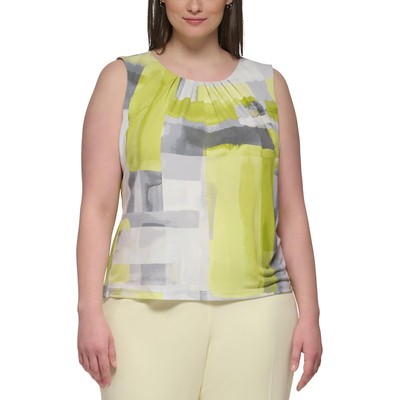 Женская зеленая блузка с принтом Calvin Klein Плюс 1X BHFO 2319