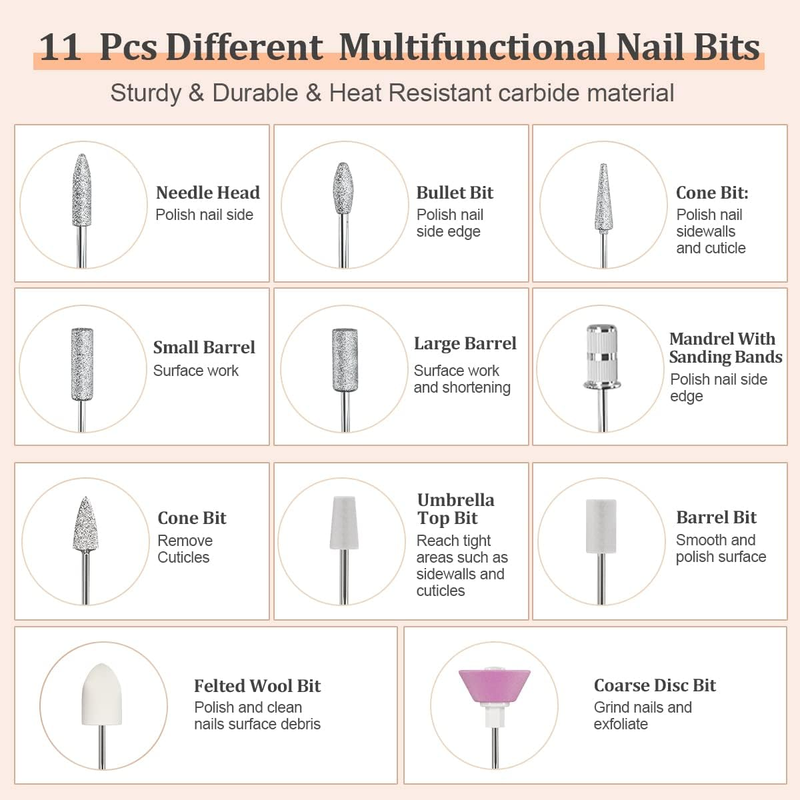 Portable Electric Nail Drill Machine,Compact Electric Nail File for Acrylic Nail
