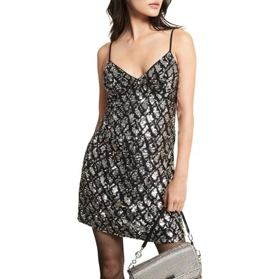 Женское черное коктейльное и вечернее платье MICHAEL Michael Kors, расшитое блестками, S BHFO 8180