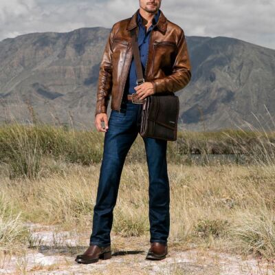 CUADRA 1J2JRS - CUADRA MAPLE CASUAL COWBOY GENUINE COWHIDE LEATHER BOOTS FOR MEN