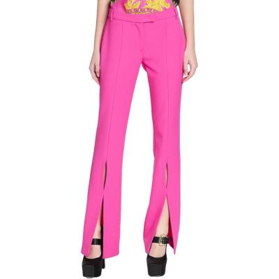 Женские тканые расклешенные брюки Versace Jeans Couture с вырезами, брюки-клеш BHFO 4438