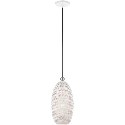 Livex Lighting 49101-03 Dublin Pendant White with Brushed Nickel Accents