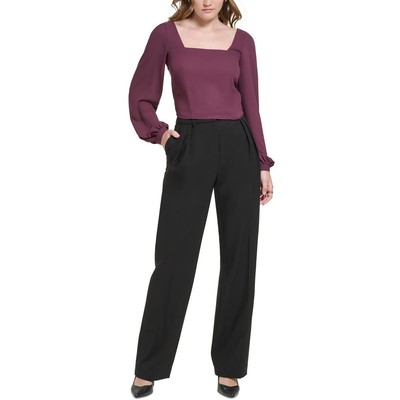 Calvin Klein Женская фиолетовая блузка с квадратным вырезом и рукавами-крылышками L BHFO 5501