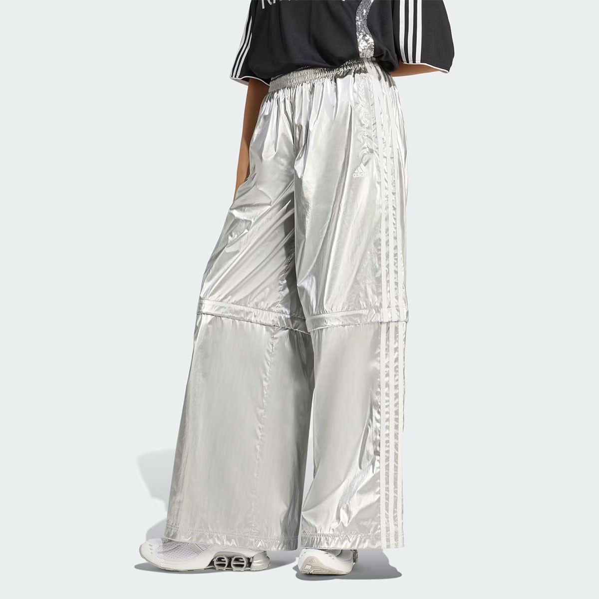 Adidas Originals Womens OVERSIZED TRACK PANTS KE9785 SILVER XS-L ASIAN SIZE