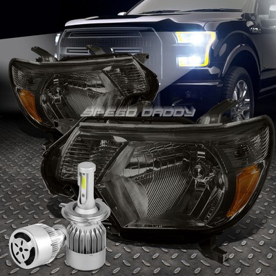 ЗАКОПЧЕННЫЙ КОРПУС ФАРЫ + ЯНТАРНЫЙ УГОЛОК + БЕЛЫЙ СВЕТОДИОД H4 HID с ВЕНТИЛЯТОРОМ ДЛЯ 12-15 TACOMA