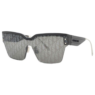 Pre-owned Dior Smoke Mirror Logo Shield Ladies Sunglasses Club M4u 10a8 Cd40090u 01c In Gray