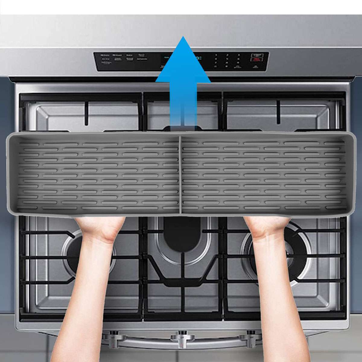 Magnetic Over The Stove Top Kitchen Shelf Non-Slip Silicone Spice Storage Rack