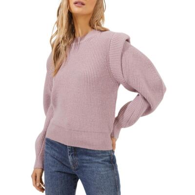 

Женский пуловер с круглым вырезом в рубчик ASTR the Label Romina BHFO 5063, Dusty pink