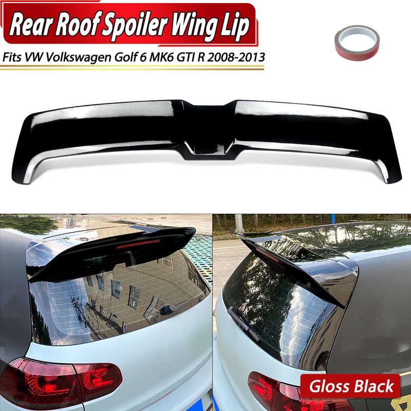 6 Mk6 Gti R Gloss Black Rear Roof Spoiler Wing Lip Otg Style 2008-13