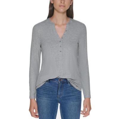 

Женская рубашка в рубчик с разрезом от Calvin Klein Топ Henley BHFO 5404