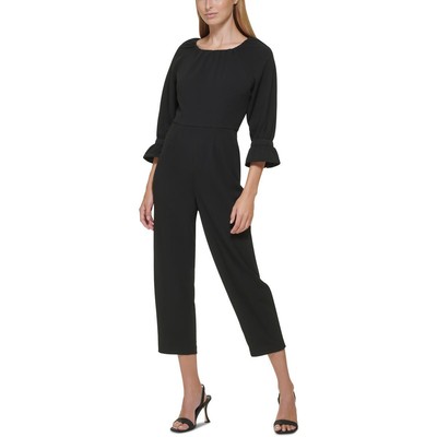 

Женский черный рабочий комбинезон с защипами и вырезом лодочкой Calvin Klein  BHFO 0274