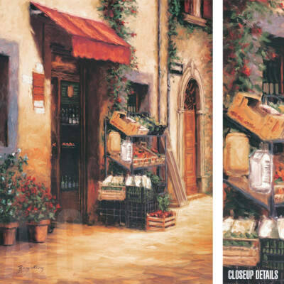 35W''x47H'' MARCATO by STEPHEN BERGSTROM -FRUIT VEGETABLE MARKET CHOICES of CANVAS