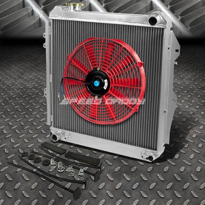 2-РЯДНЫЙ АЛЮМИНИЕВЫЙ РАДИАТОР + 1X 14 ВЕНТИЛЯТОРОВ КРАСНОГО ЦВЕТА ДЛЯ ПИКАПА TOYOTA 88-95/4RUNNER V6 4WD