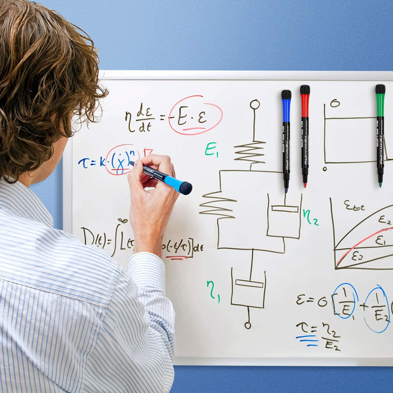 12 Fine Tip Dry Erase Markers - Whiteboard Markers Magnetic Dry Erase Markers wi