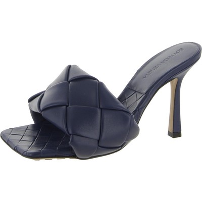 Женские босоножки-горки Bottega Veneta Lido темно-синего цвета шириной 35,5 (C, D, W) BHFO 5947
